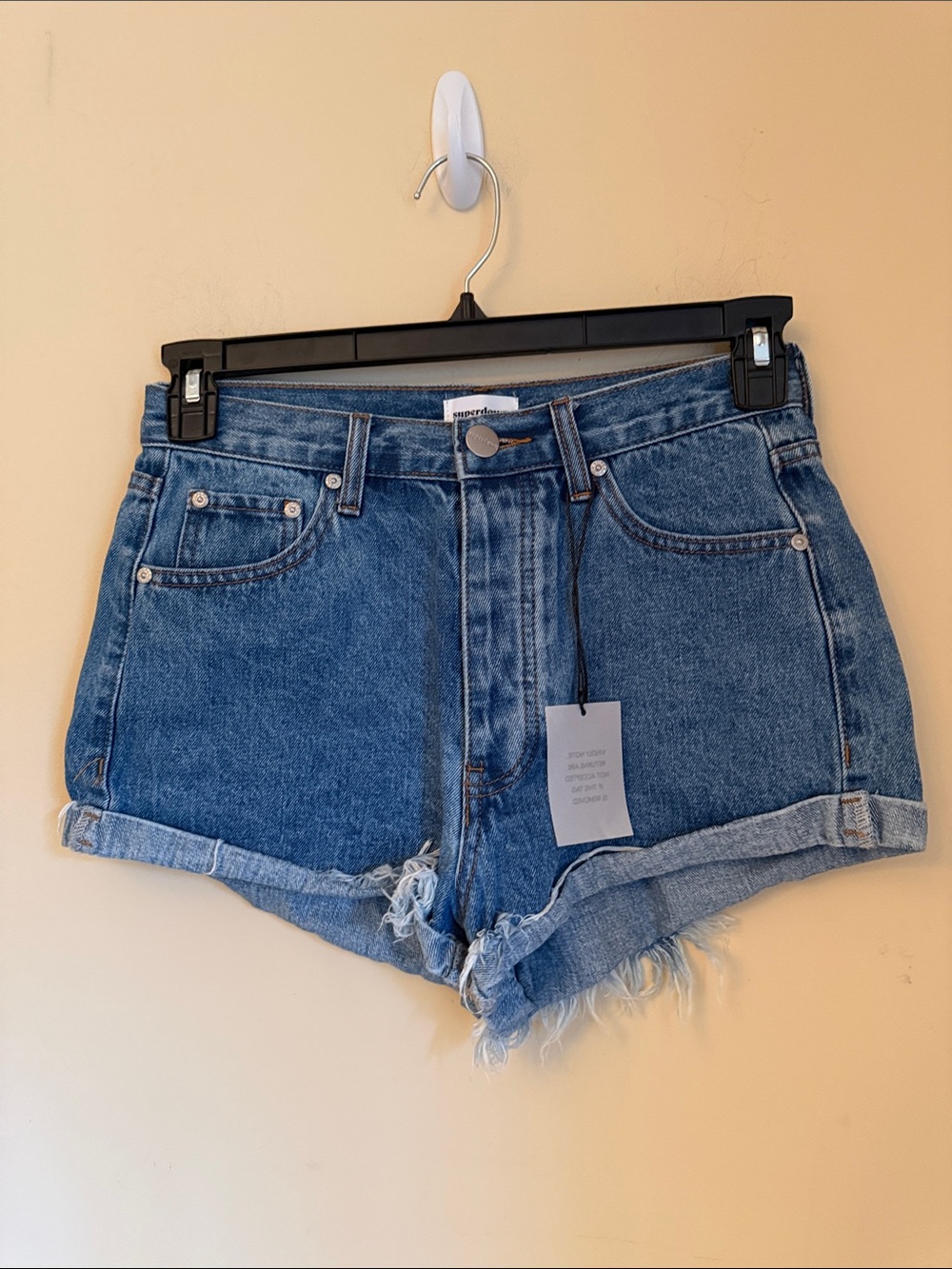superdown‎ Classic Blue High-Rise Denim Shorts Sz 28